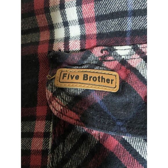 Five Brother Men's Heavy Flannel Button Up Work/Chore/Farm/Outdoor Shirt XL Reg - Picture 3 of 7